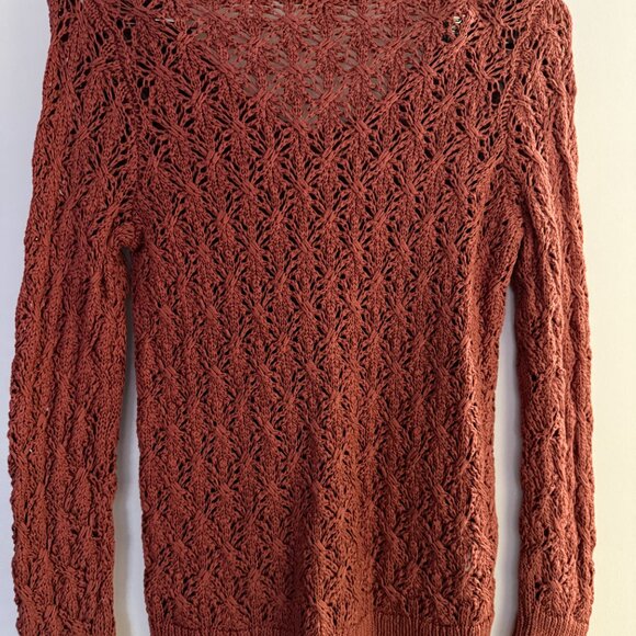 LOFT Crochet Open Knit Sweater - Picture 2 of 4